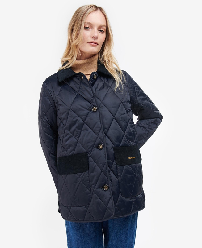 Navy Barbour Bragar Women\'s Quilted Jackets | PNYD-06341