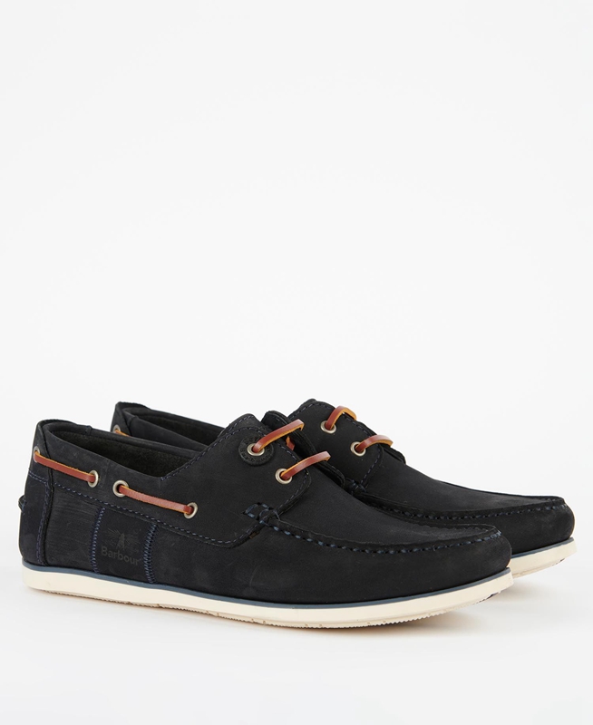 Navy Barbour Capstan Men's Loafers | ORUA-34150