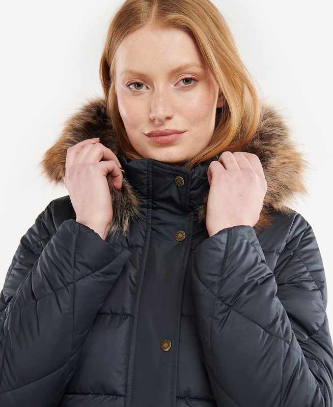 Navy Barbour Daffodil Women's Quilted Jackets | KEAS-50472