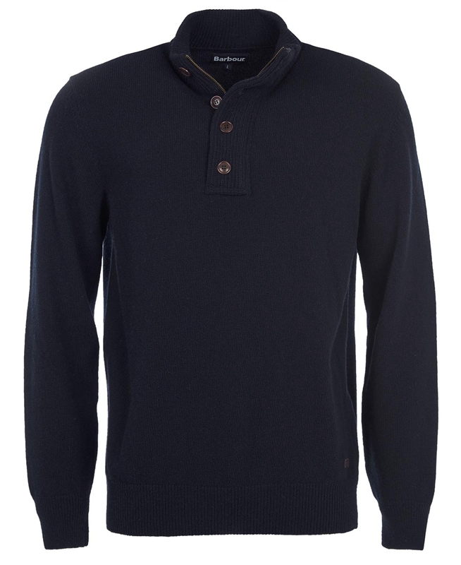 Navy Barbour Essential Patch Half Zip Men's Sweaters | XYWZ-37928