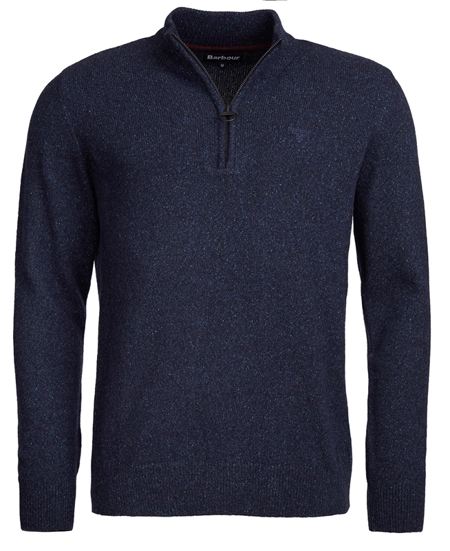 Navy Barbour Essential Tisbury Half Zip Men's Sweaters | NFMD-57210