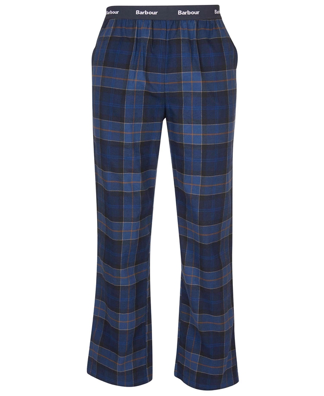 Navy Barbour Hose Glenn Tartan Men's Pants | ROIE-24031