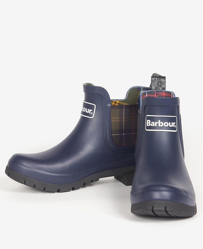 Navy Barbour Kingham Women's Boots | BLAM-43702