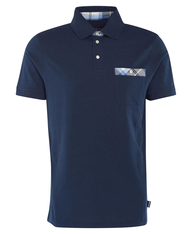 Navy Barbour Lirst Men's Polo shirts | FDAM-16507