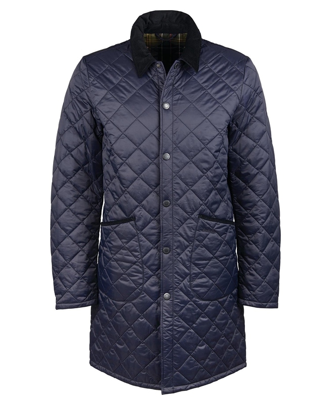 Navy Barbour Long Liddesdale Men's Quilted Jackets | YUJW-12083