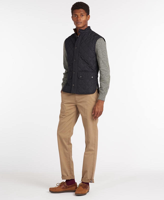 Navy Barbour Lowerdale Men's Vest | IKHT-10234