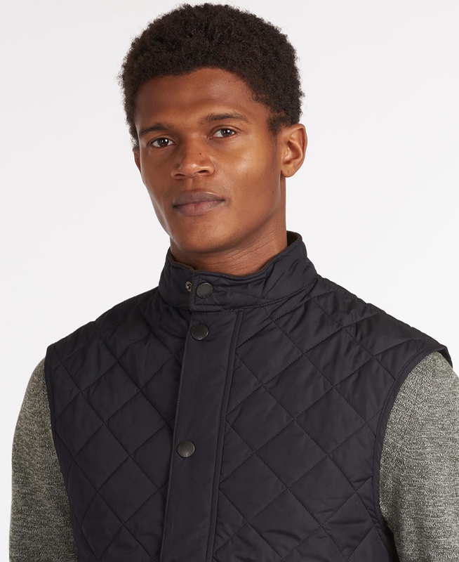 Navy Barbour Lowerdale Men's Vest | IKHT-10234