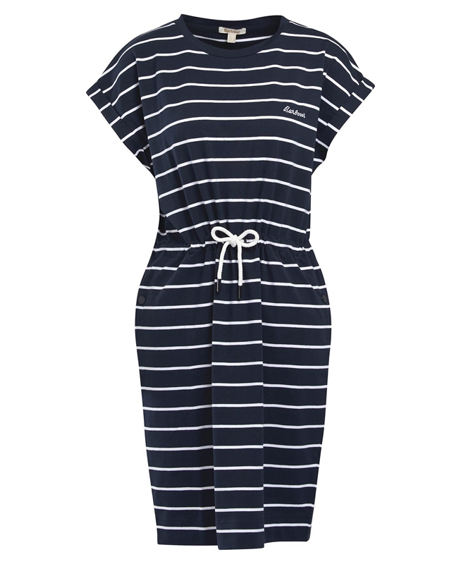 Navy Barbour Marlo Stripe Women's Dress | DZXP-47190