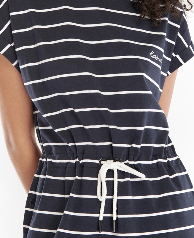 Navy Barbour Marlo Stripe Women's Dress | DZXP-47190