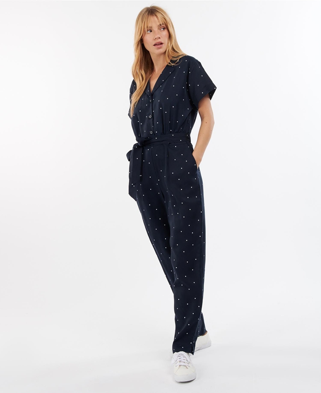 Navy Barbour Melita Jumpsuit Women's Dress | ECBA-82053