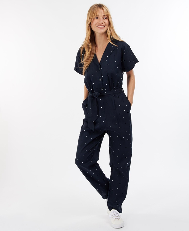 Navy Barbour Melita Jumpsuit Women\'s Dress | ECBA-82053