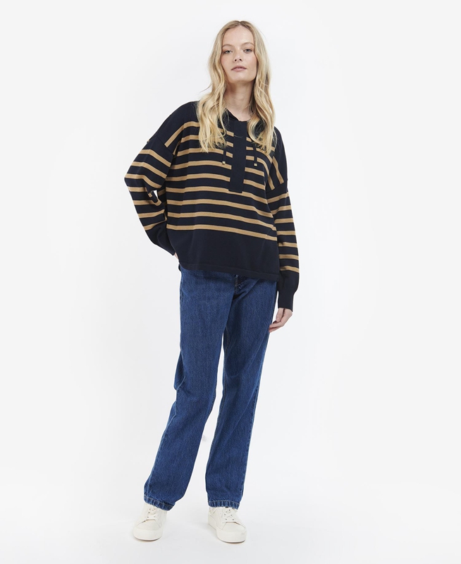 Navy Barbour Odette Knit Women's Sweaters | ZTKG-69125