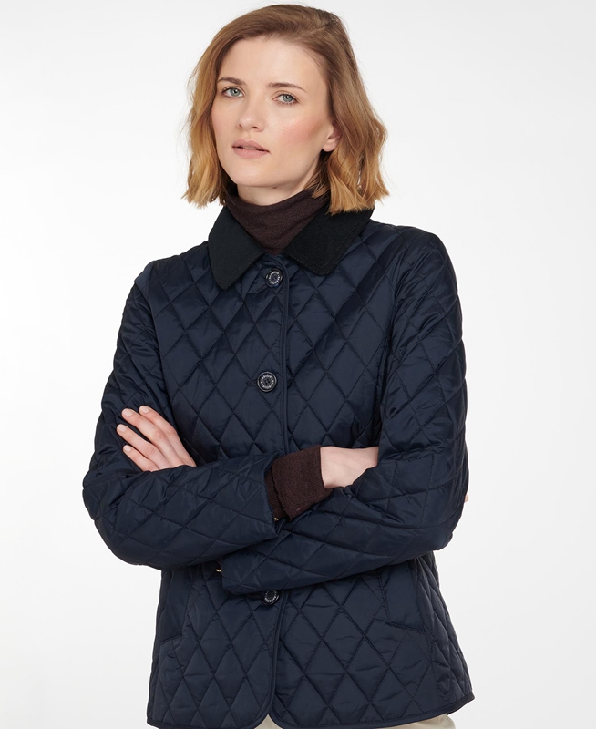 Navy Barbour Omberlsey Women's Quilted Jackets | PKDU-60214