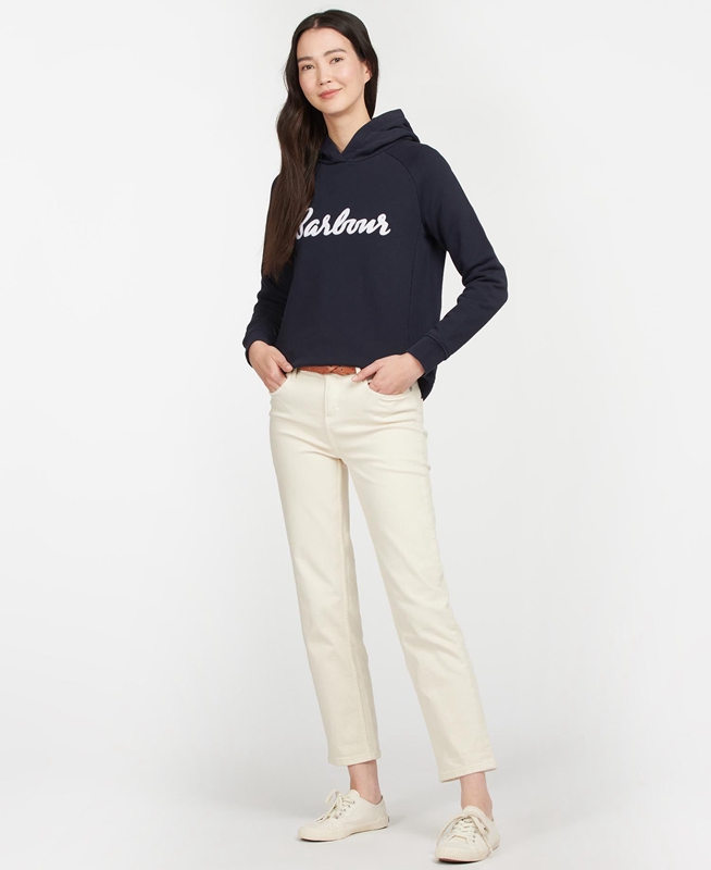 Navy Barbour Otterburn Women's Sweatshirts | WERF-70148