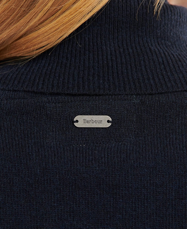 Navy Barbour Pendle Roll-Neck Women's Sweaters | FBRT-69710