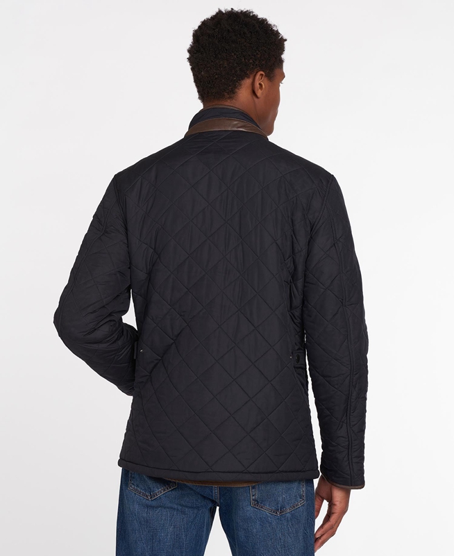 Navy Barbour Powell Men's Quilted Jackets | UMQI-73942