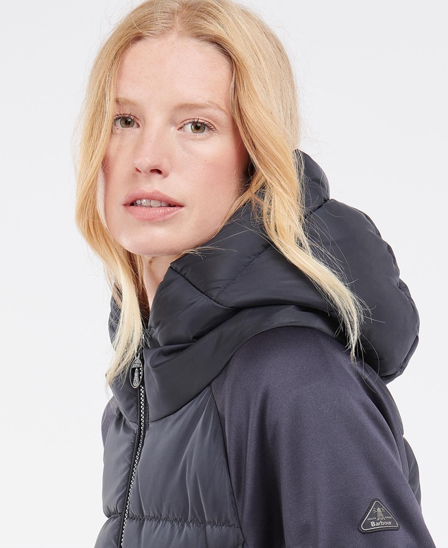 Navy Barbour Reedley Quilted Women's Sweatshirts | QZJY-01284