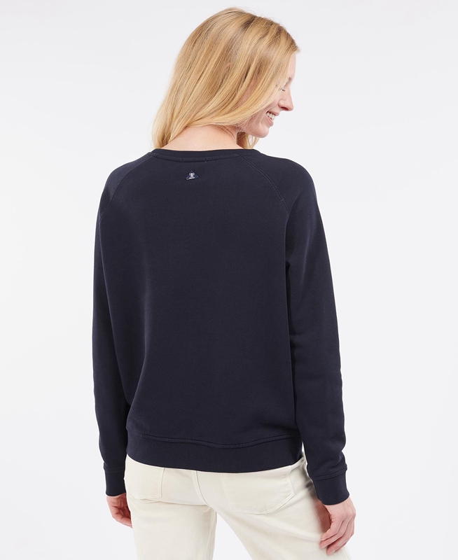 Navy Barbour Rockcliffe Women's Sweatshirts | JQBO-02495