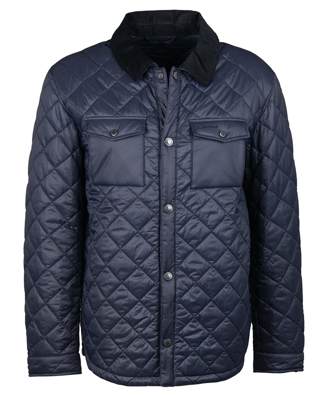 Navy Barbour Shirt Men's Quilted Jackets | CERG-73508