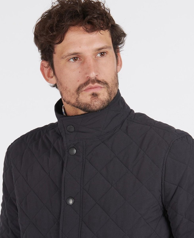 Navy Barbour Shoveler Men's Quilted Jackets | VAWM-13897