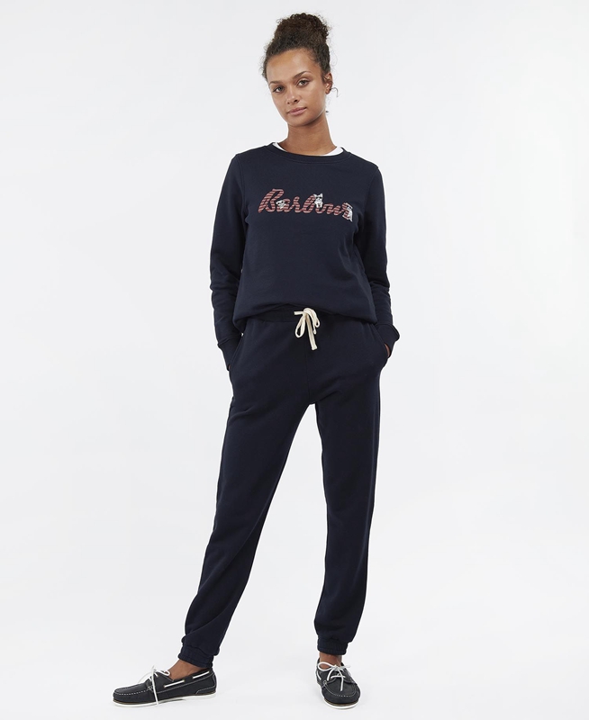 Navy Barbour Southport Women's Sweatshirts | BUXI-89420