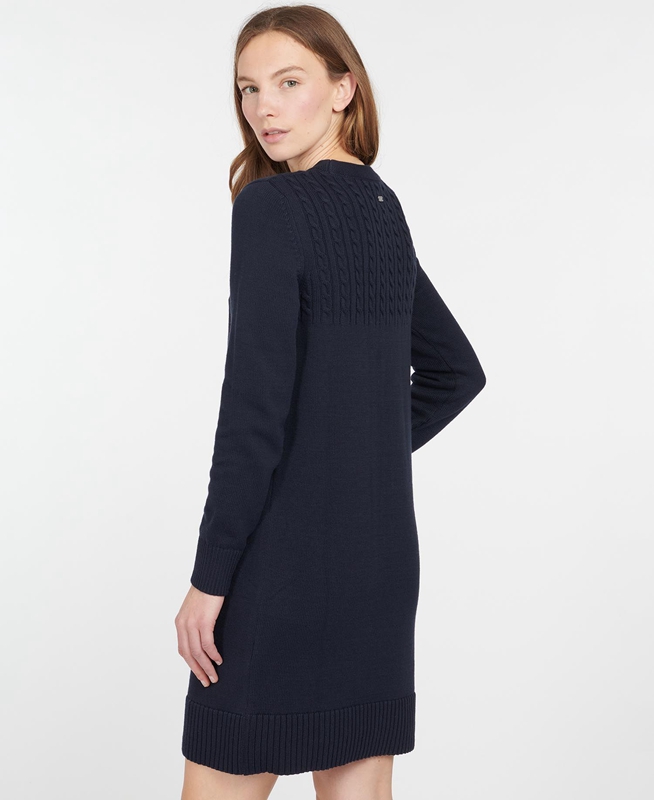 Navy Barbour Stitch Guernsey Women's Dress | OTPU-61359