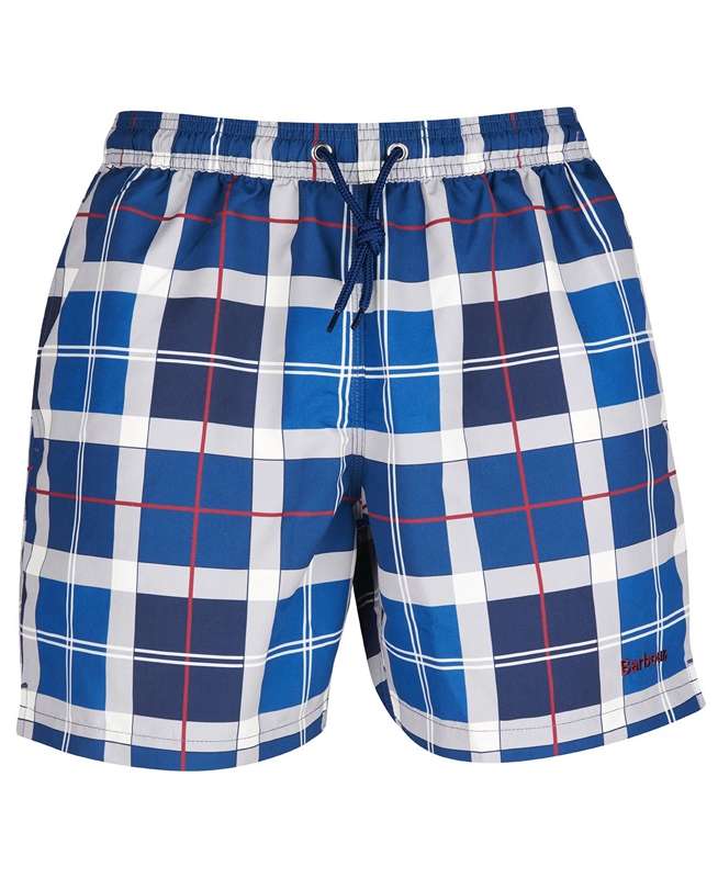 Navy Barbour Tartan Swim Men's Pants | LPRS-23905