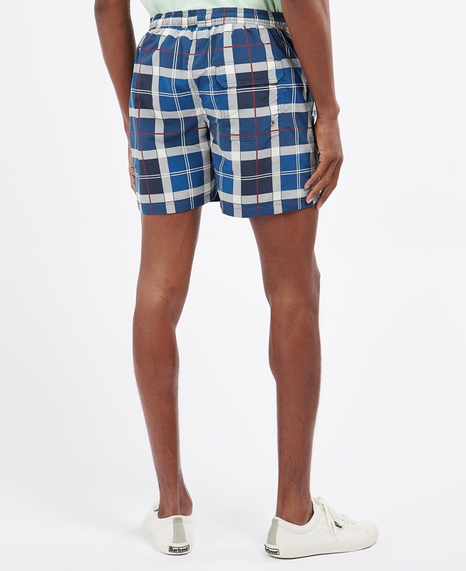 Navy Barbour Tartan Swim Men's Pants | LPRS-23905