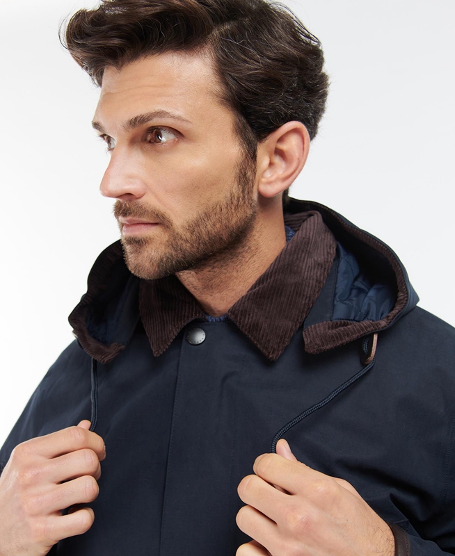 Navy Barbour Wallace Men's Waterproof Jackets | BUTK-49816