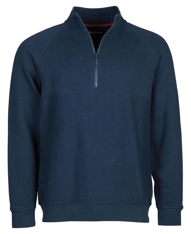 Navy Barbour Wear Half Zip Men's Sweatshirts | DPZV-71596