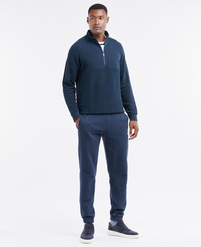 Navy Barbour Wear Half Zip Men's Sweatshirts | DPZV-71596