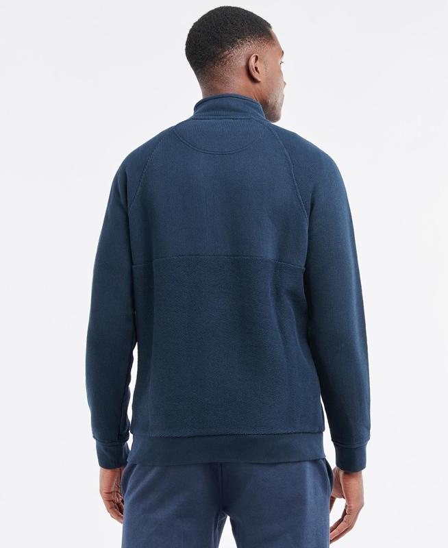 Navy Barbour Wear Half Zip Men's Sweatshirts | DPZV-71596