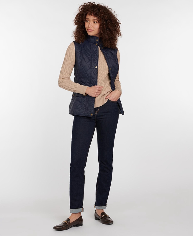 Navy Barbour Weste Otterburn Women's Vest | BAUV-64891