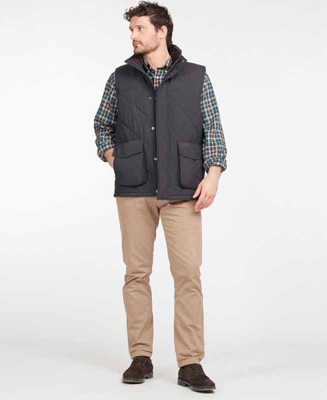 Navy Barbour Winterdale Men's Vest | MOWY-53946