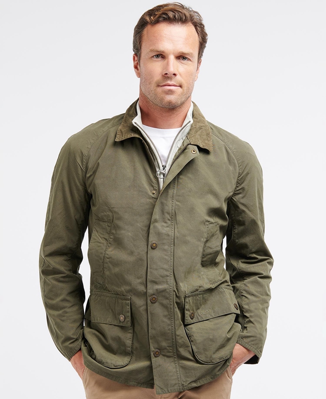 Olive Barbour Ashby Men\'s Casual Jackets | VXRC-47390