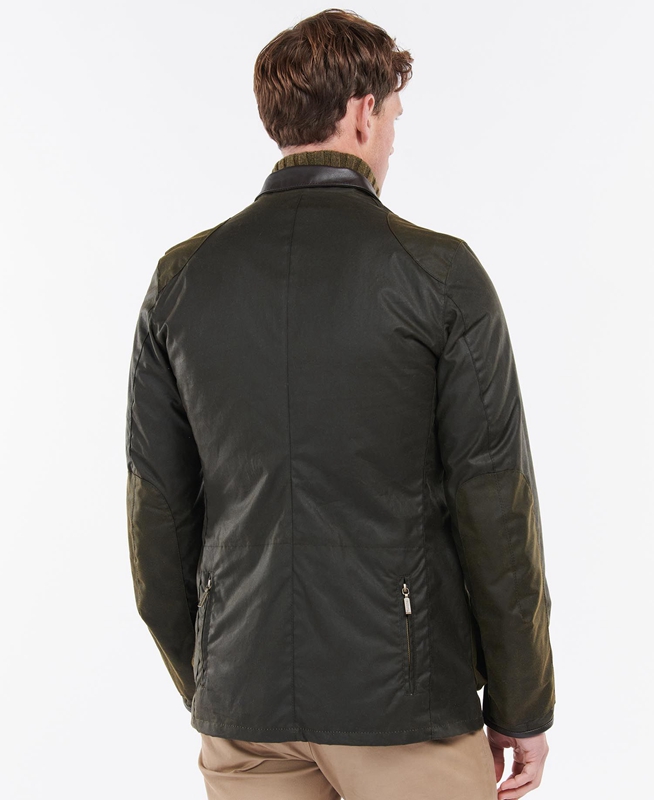 Olive Barbour Beacon Sports Men's Waxed Jackets | AQWN-71302