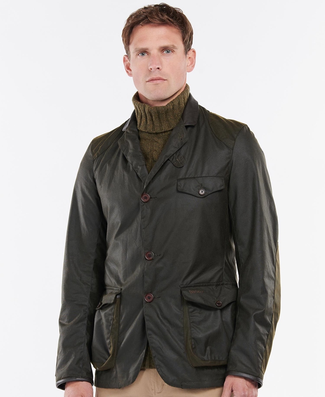 Olive Barbour Beacon Sports Men\'s Waxed Jackets | AQWN-71302