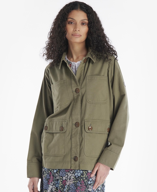 Olive Barbour Coltsfoot Women\'s Casual Jackets | HFCO-46278