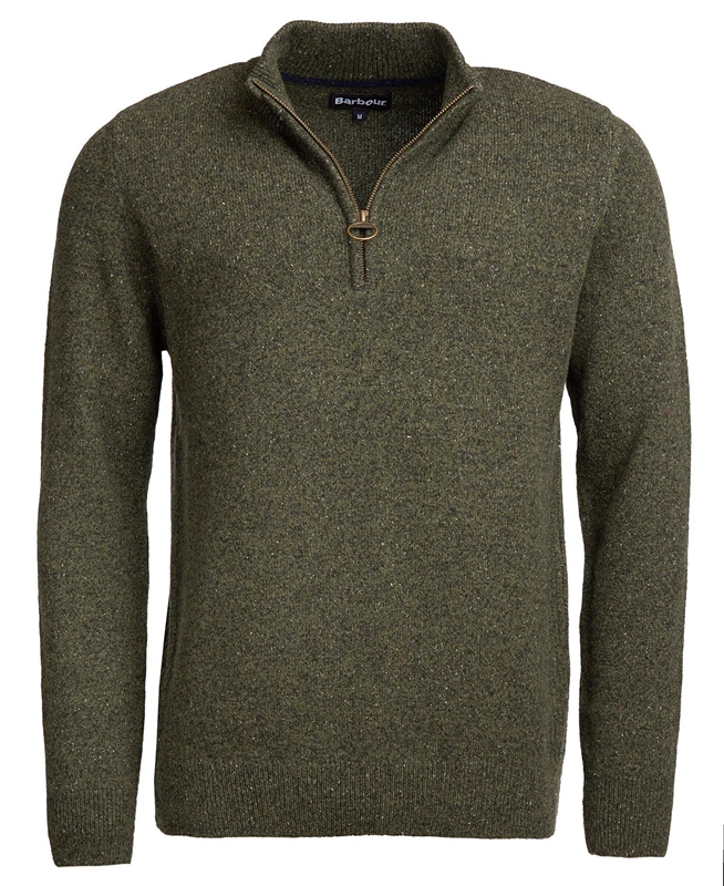 Olive Barbour Essential Tisbury Half Zip Men's Sweaters | AEJK-18579