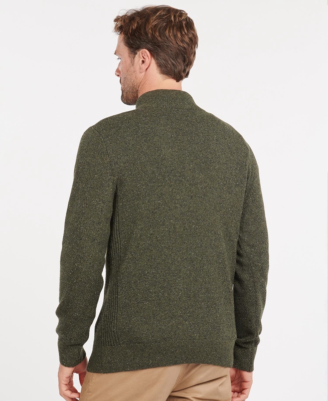 Olive Barbour Essential Tisbury Half Zip Men's Sweaters | AEJK-18579