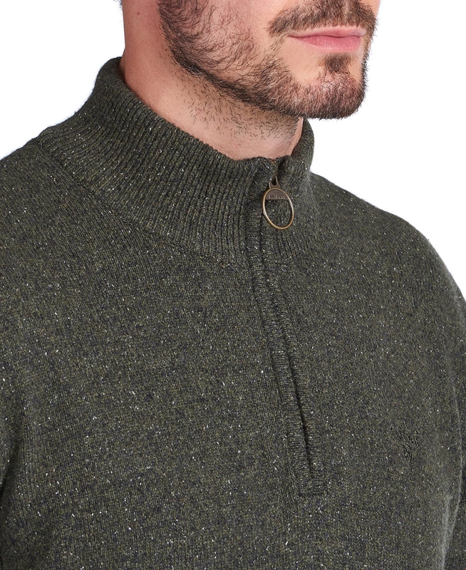 Olive Barbour Essential Tisbury Half Zip Men's Sweaters | AEJK-18579