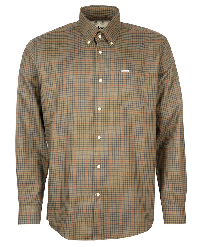 Olive Barbour Hemd Henderson Thermo Weave Men's Shirts | TOQA-03798