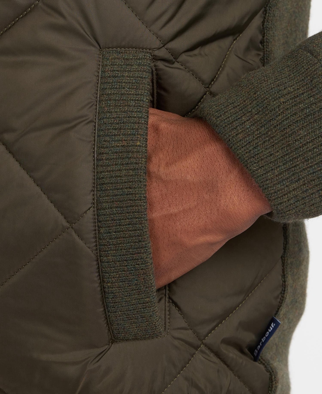 Olive Barbour Jacke Arch Diamond Quilt Knit Men's Sweaters | CLHZ-64973