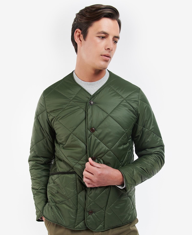 Olive Barbour Liddesdale Cardigan Men\'s Quilted Jackets | QNRV-70861