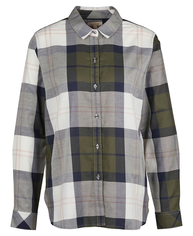 Olive Barbour Moorland Women's Shirts | HEBU-78132