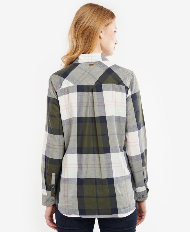 Olive Barbour Moorland Women's Shirts | HEBU-78132