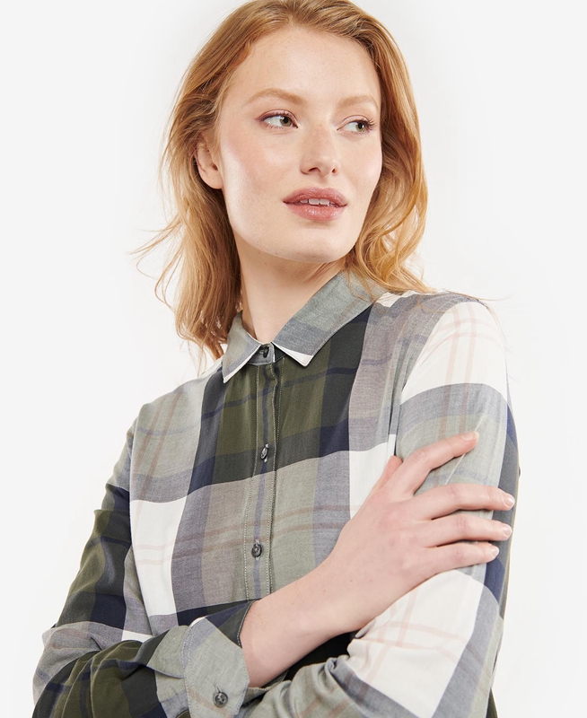 Olive Barbour Moorland Women's Shirts | HEBU-78132