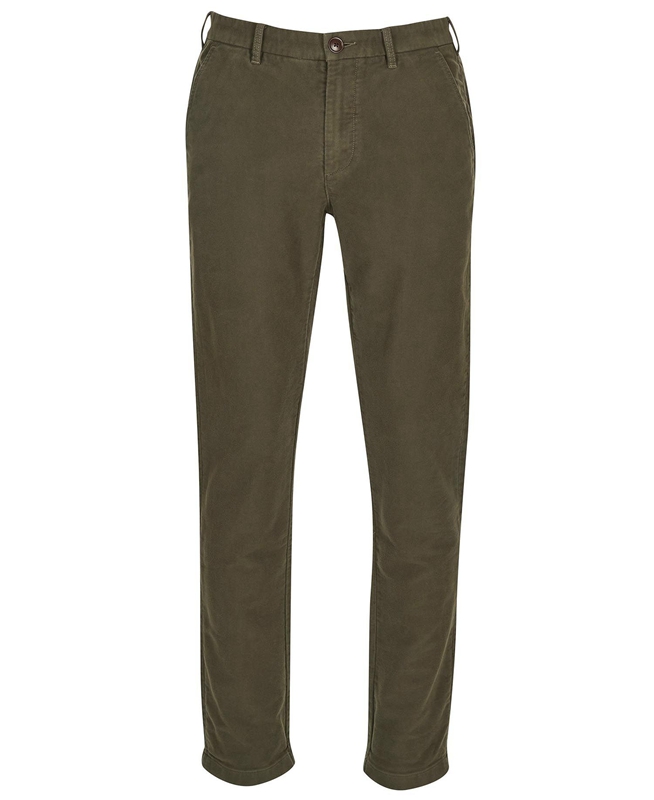 Olive Barbour Neuston Moleskin Trouser Men's Pants | KPFM-21845