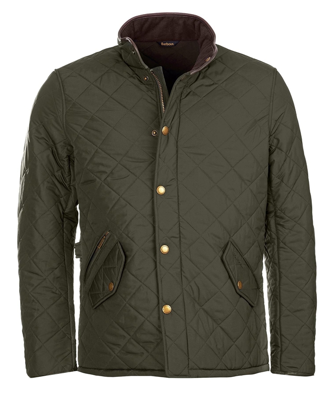 Olive Barbour Powell Men's Quilted Jackets | MXIS-96350