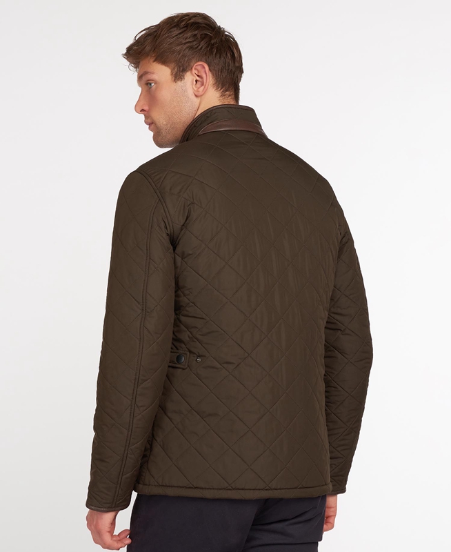 Olive Barbour Powell Men's Quilted Jackets | WNKA-61590